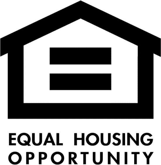 fair housing logo, a house with an equal sign inside and the words equal housing opportunity