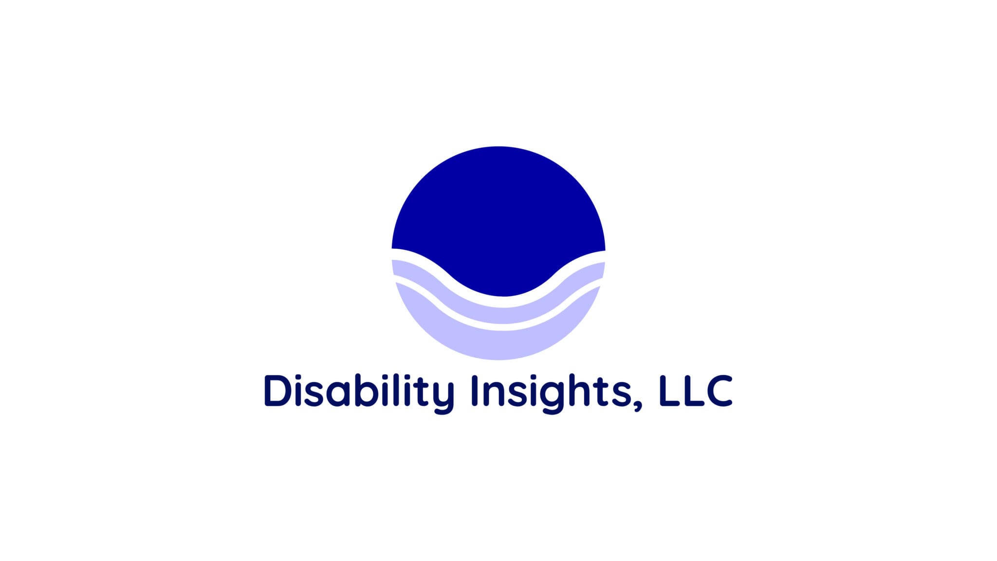 A blue and white logo of disability insights, llc.