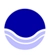 A blue circle with water in the middle of it.