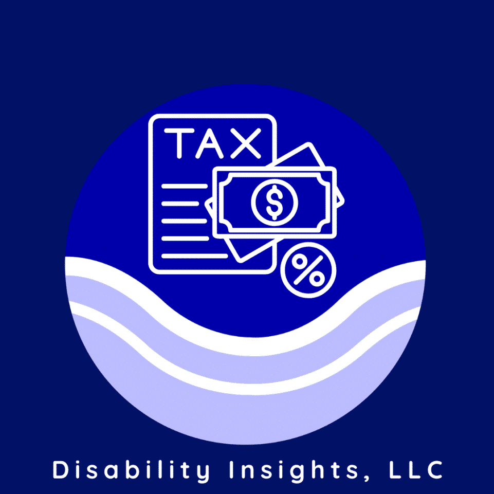 disability insights logo with a clipart of tax document and money