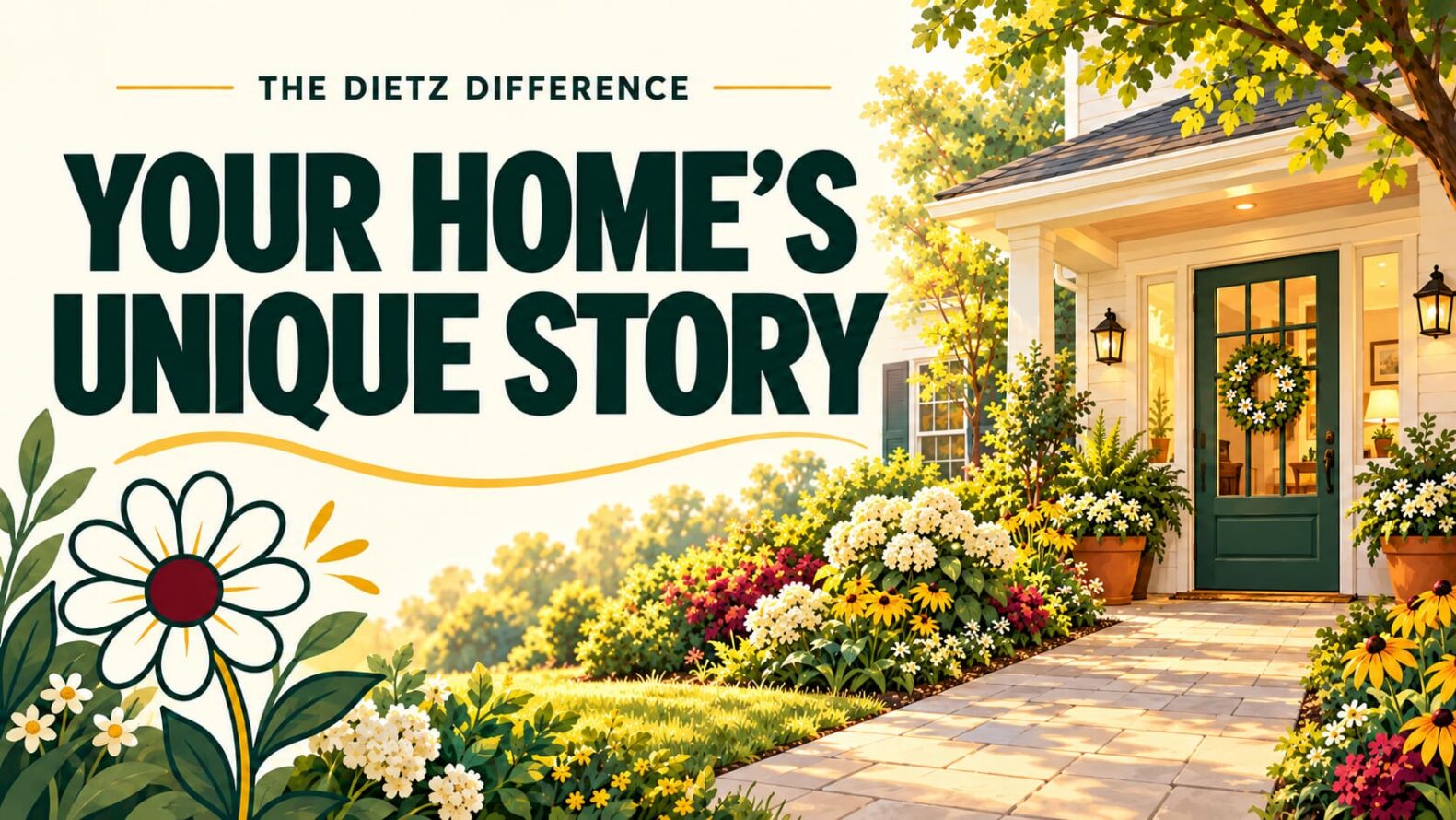 thumbnail image that shows the front door of the house and the words your home's unique story